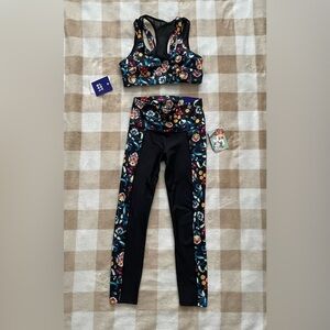 XS Workout Set JoyLab NWT Floral Black Activewear Set